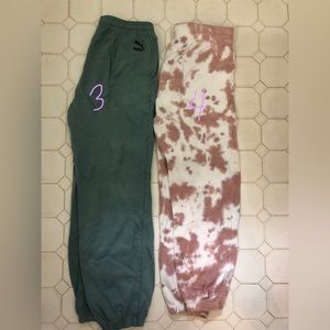 Puma and Pink Tie dye Sweatpants